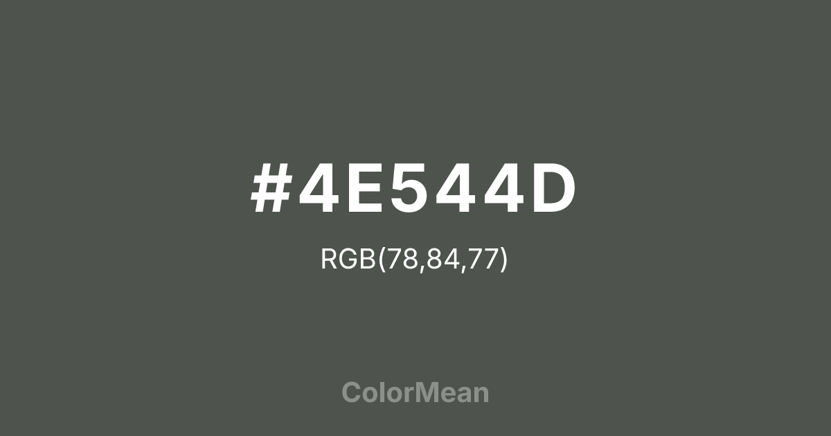 #4E544D color swatch