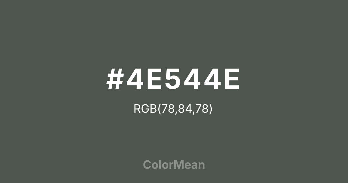 #4E544E color swatch