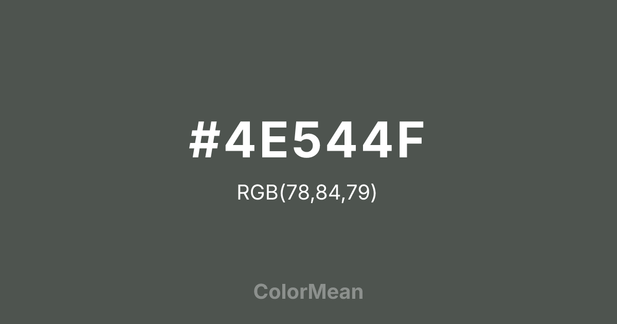 #4E544F color swatch