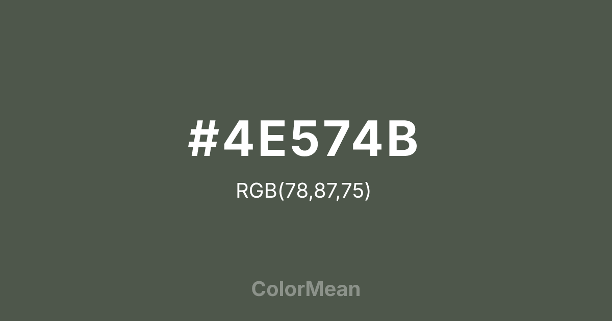 #4E574B color swatch