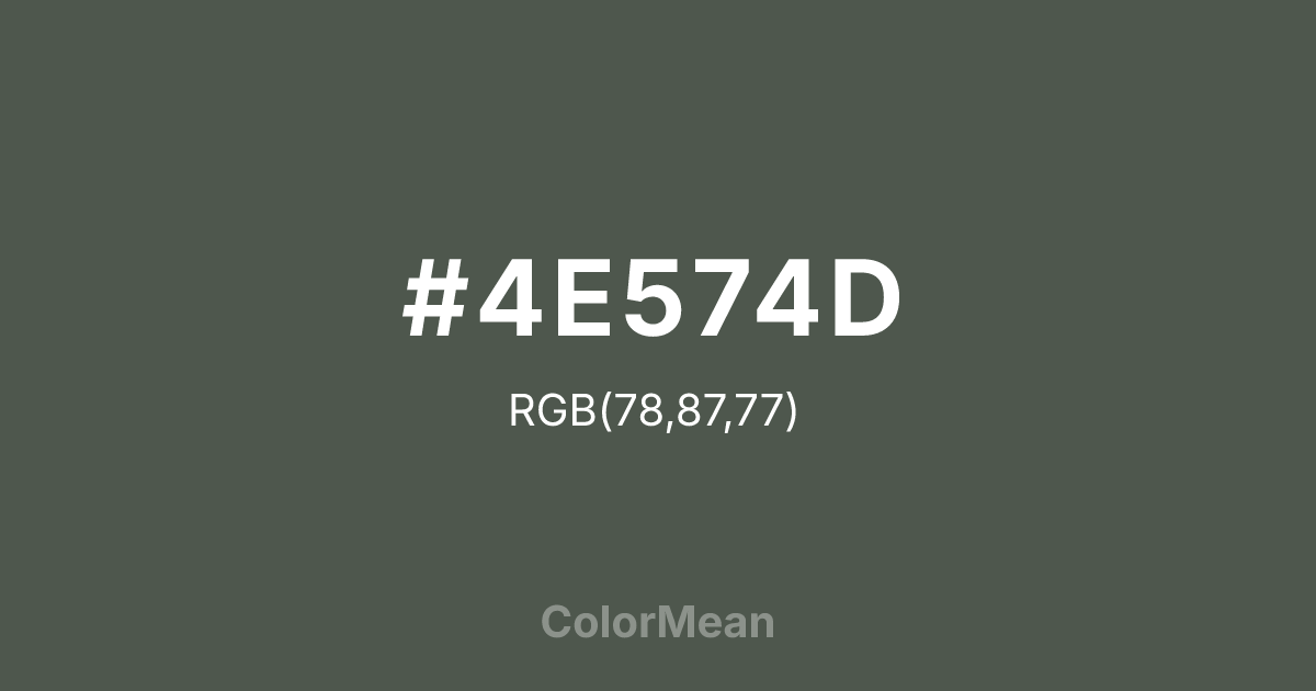 #4E574D color swatch
