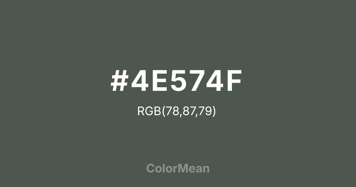 #4E574F color swatch