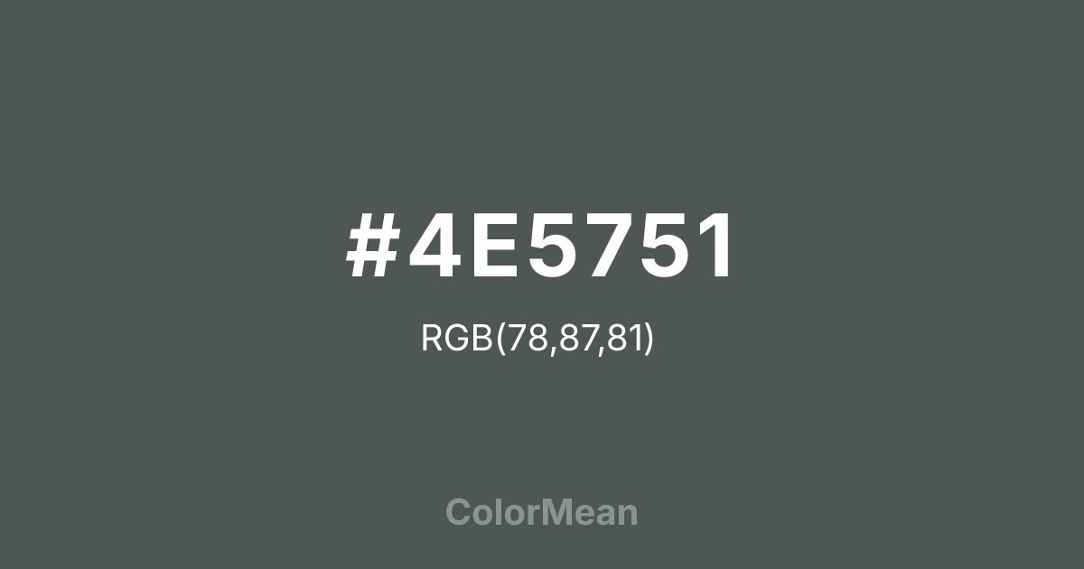 #4E5751 color swatch