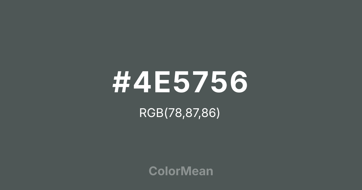 #4E5756 color swatch