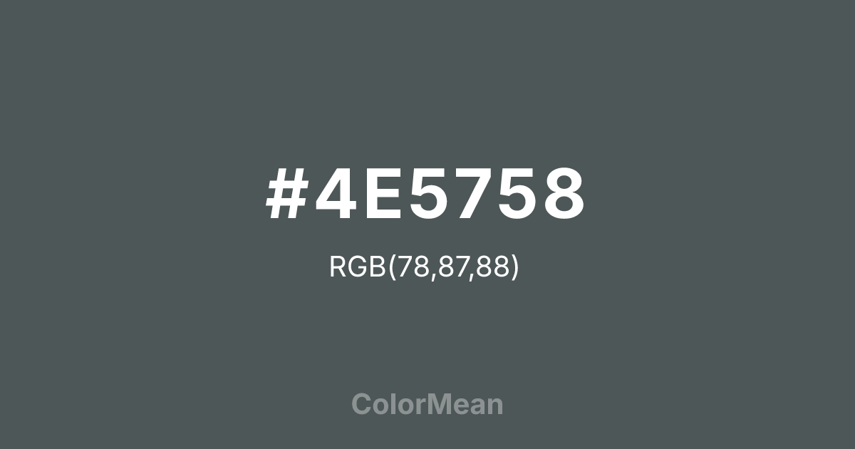 #4E5758 color swatch