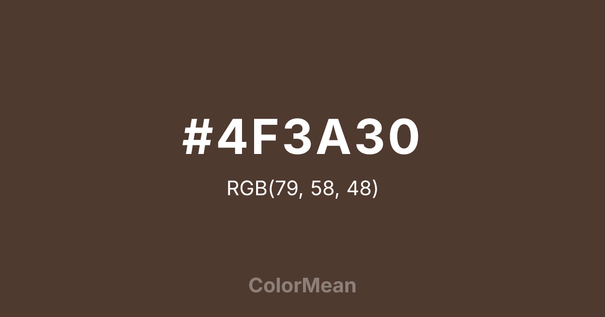 #4F3A30 color swatch