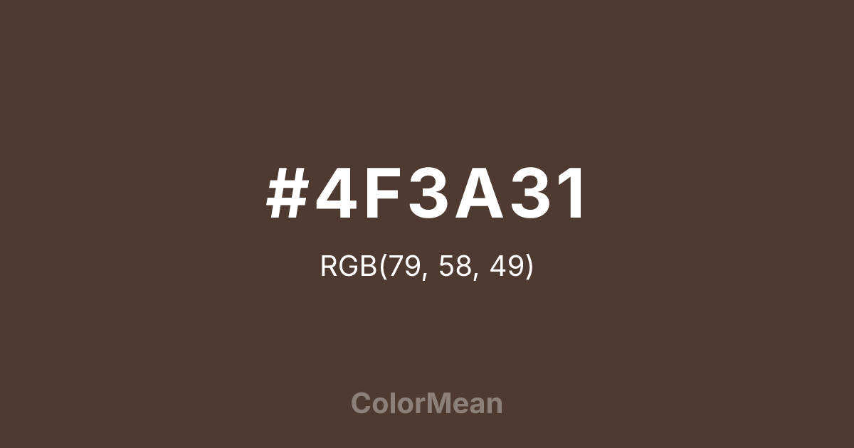 #4F3A31 color swatch
