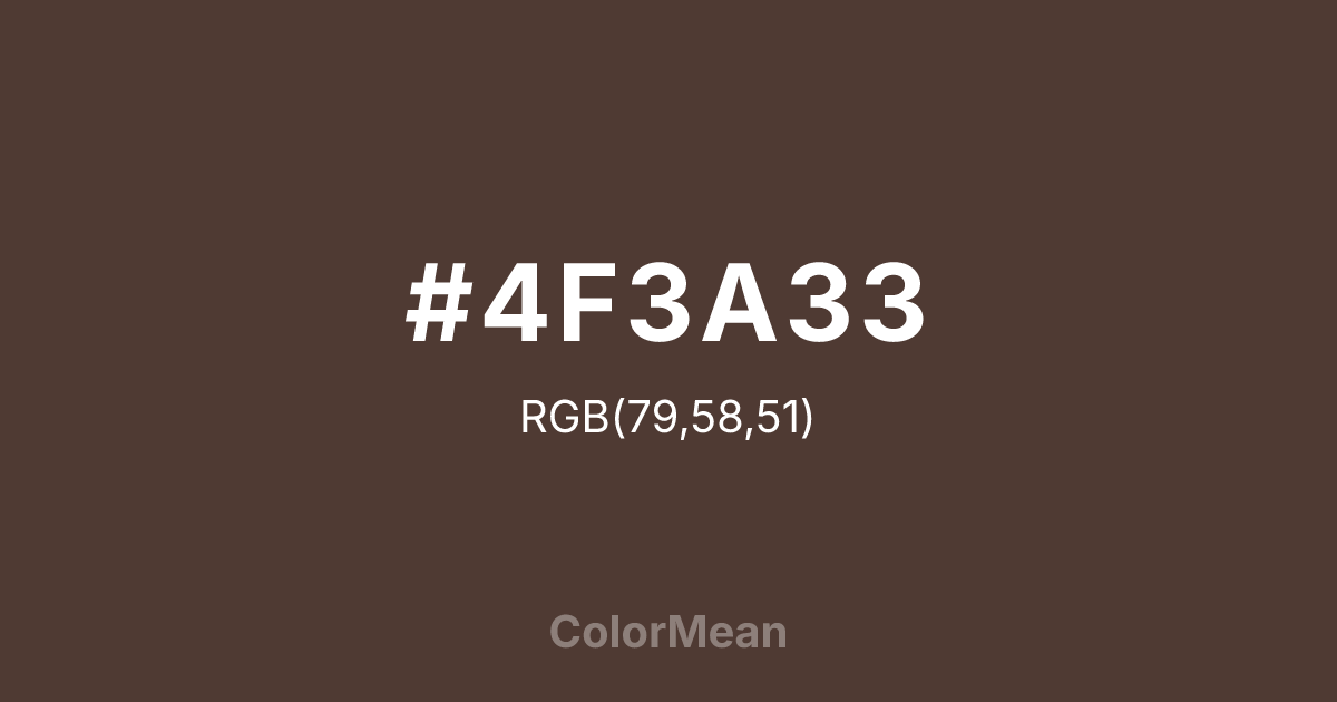 #4F3A33 color swatch