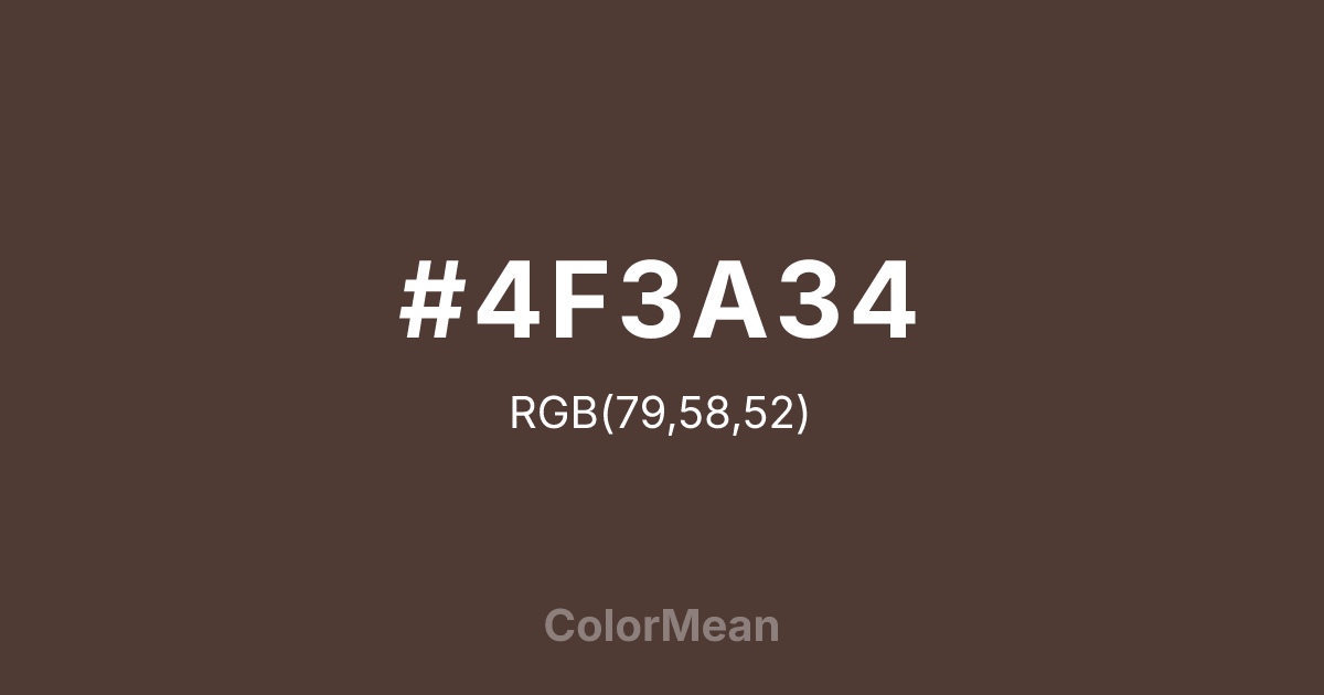 #4F3A34 color swatch