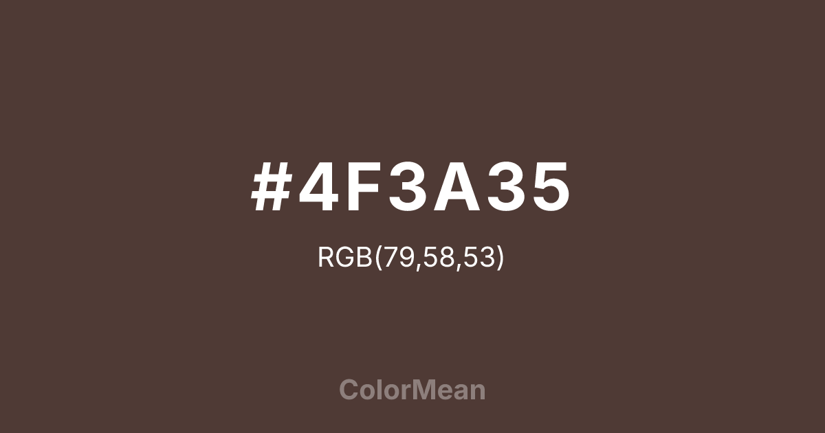 #4F3A35 color swatch