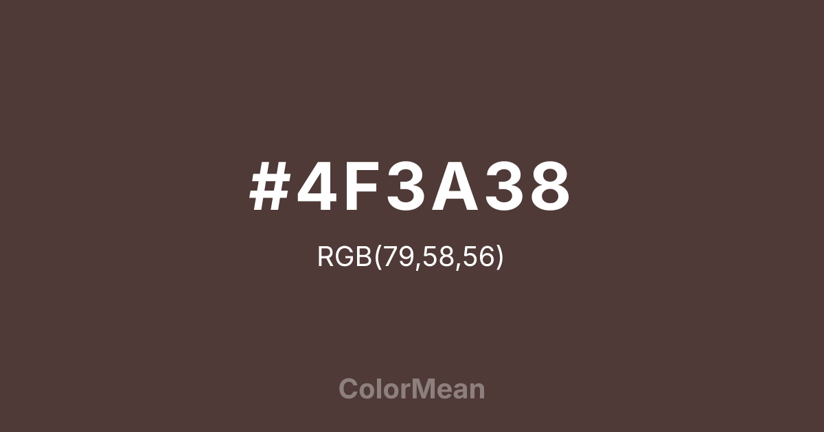 #4F3A38 color swatch