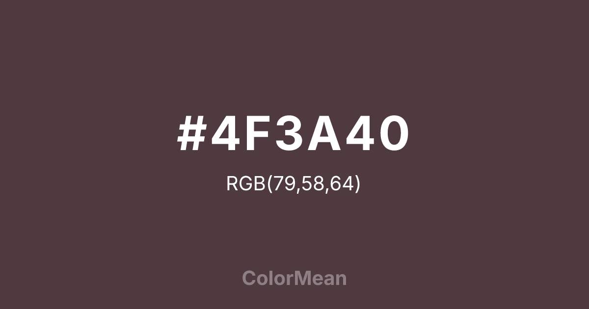 #4F3A40 color swatch