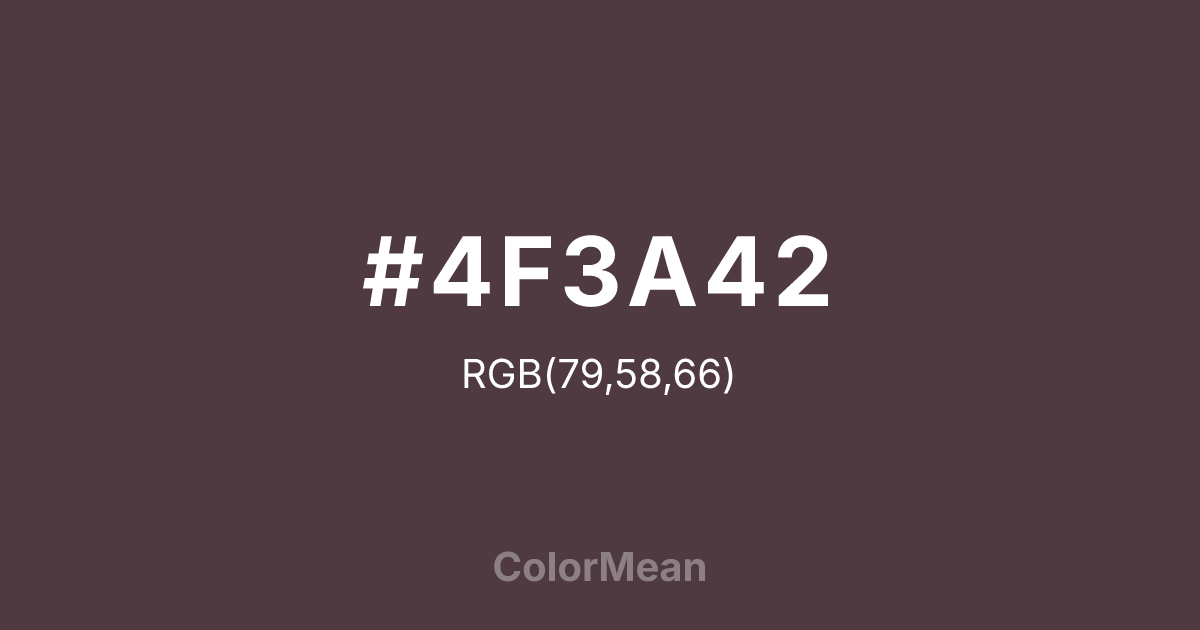 #4F3A42 color swatch