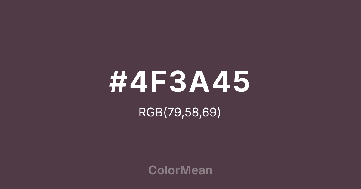 #4F3A45 color swatch