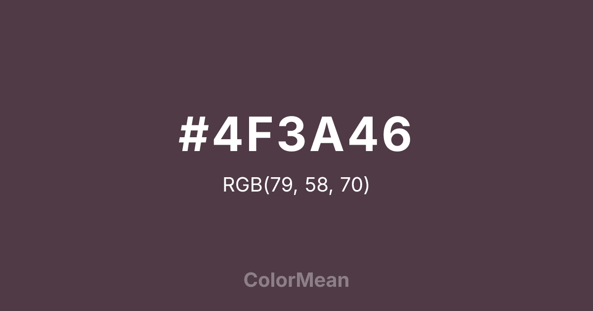 #4F3A46 color swatch