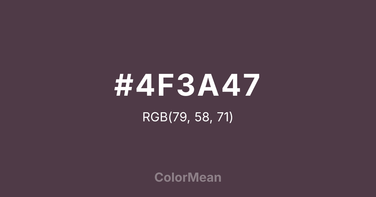 #4F3A47 color swatch