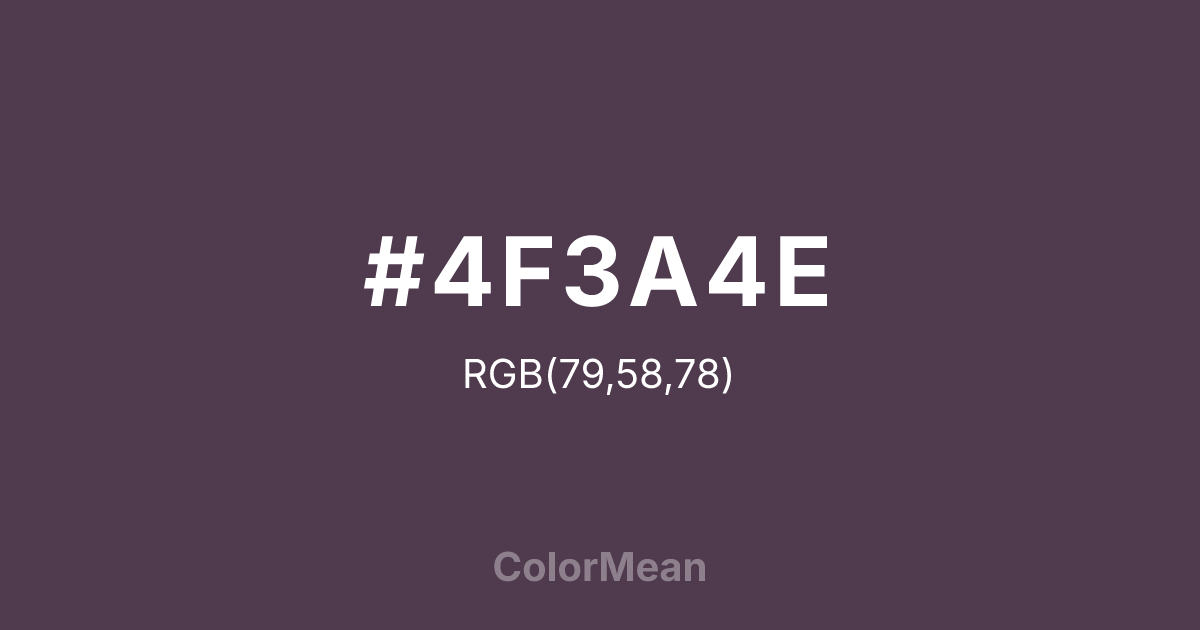 #4F3A4E color swatch
