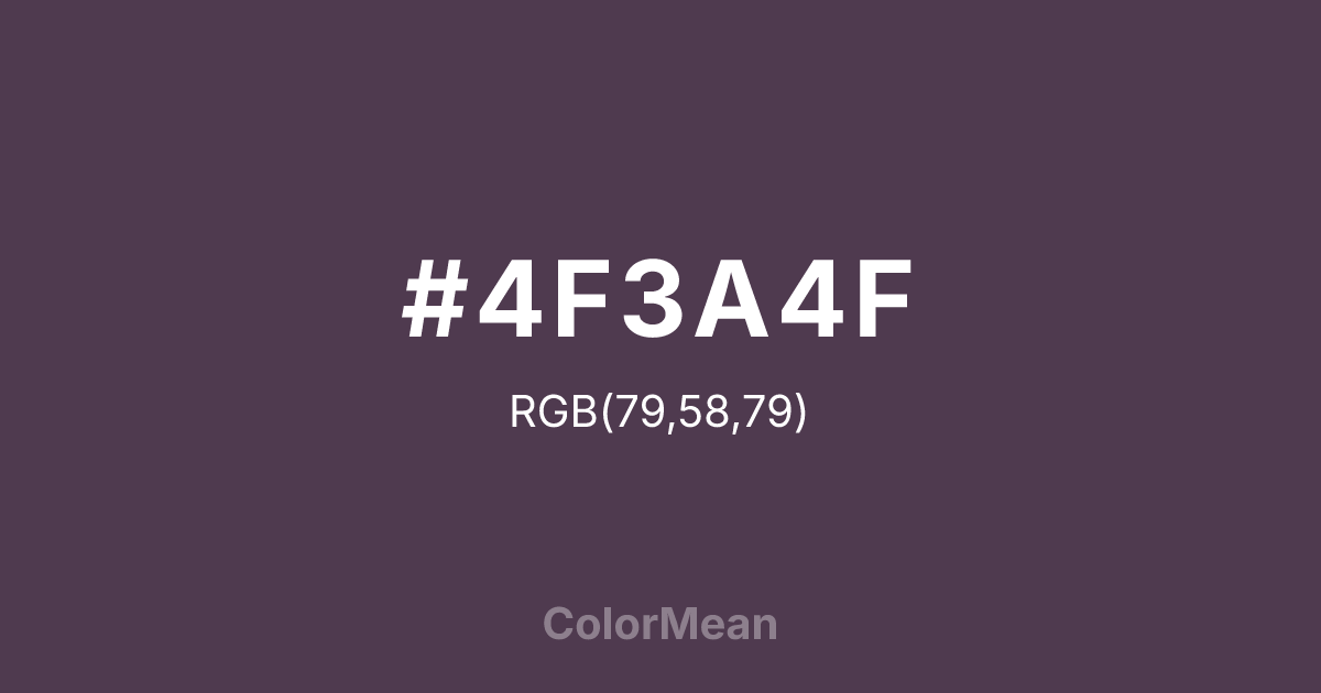 #4F3A4F color swatch