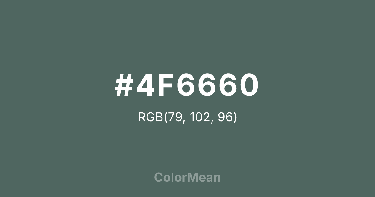#4F6660 color swatch
