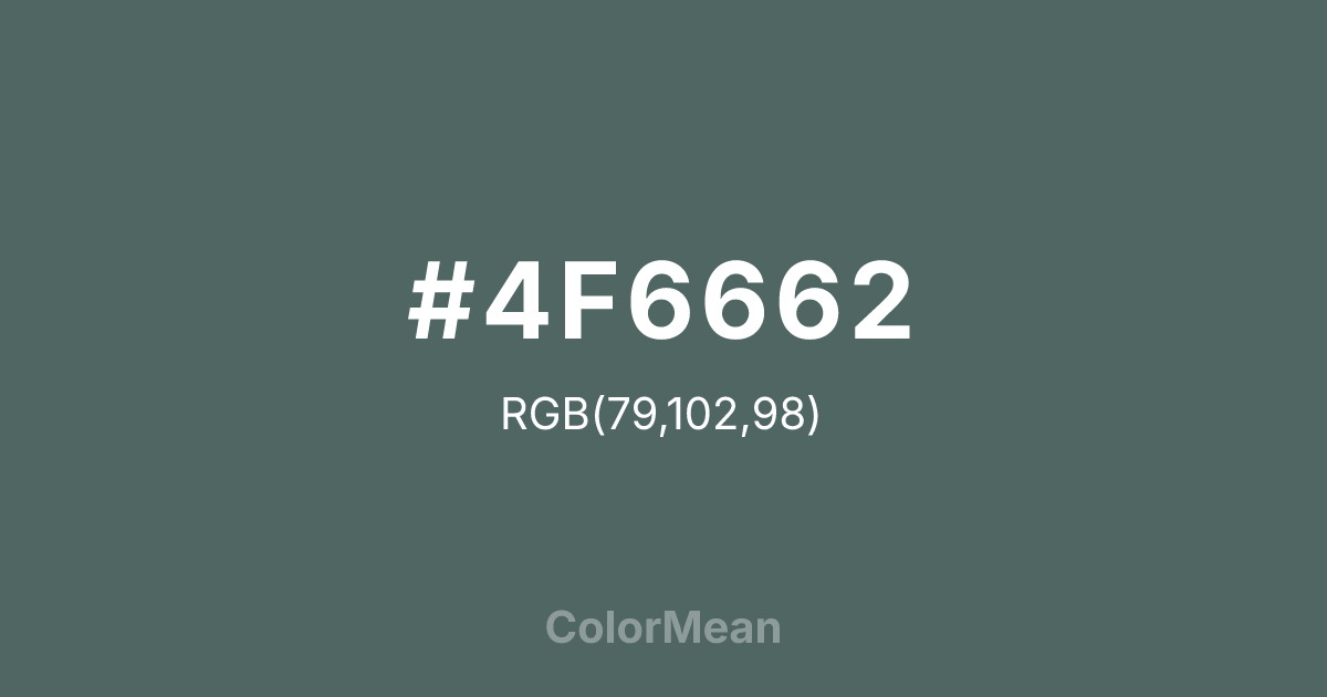 #4F6662 color swatch