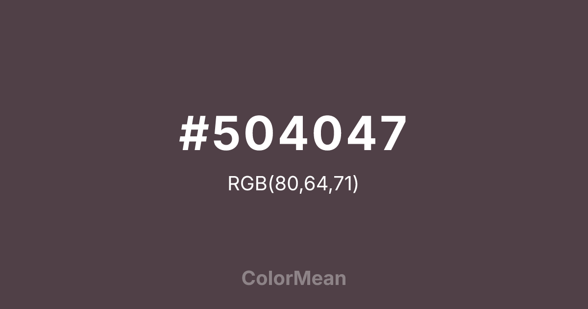 #504047 color swatch