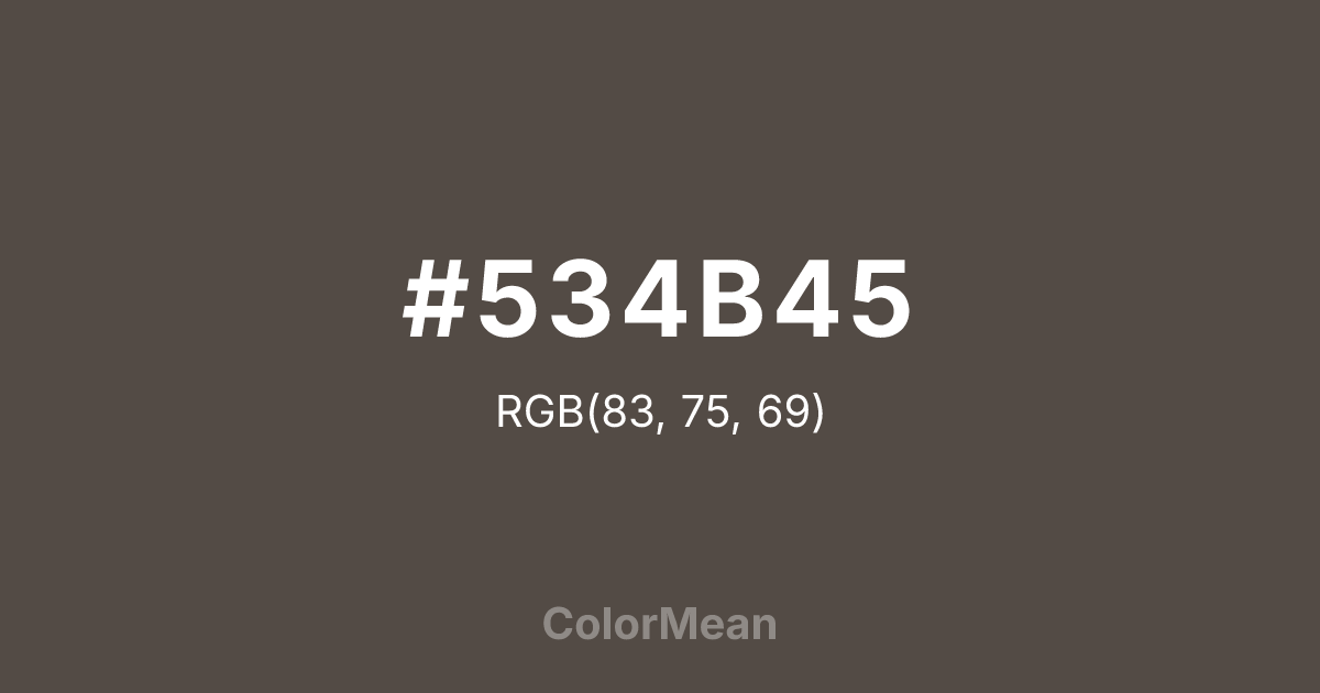 #534B45 color swatch