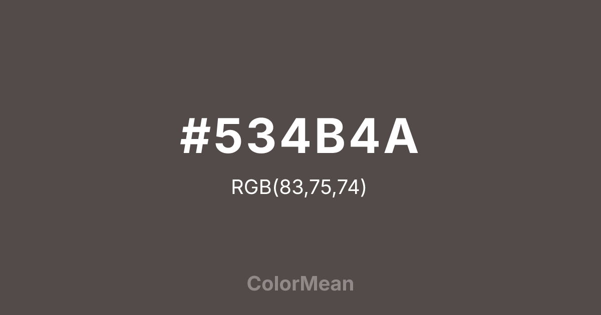 #534B4A color swatch