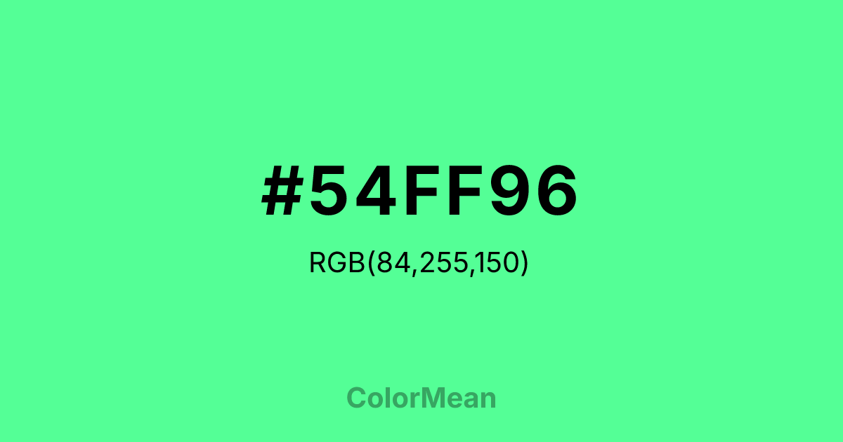 #54FF96 color swatch