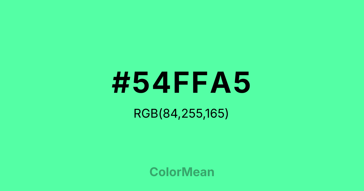 #54FFA5 color swatch