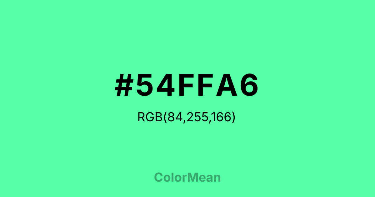 #54FFA6 color swatch