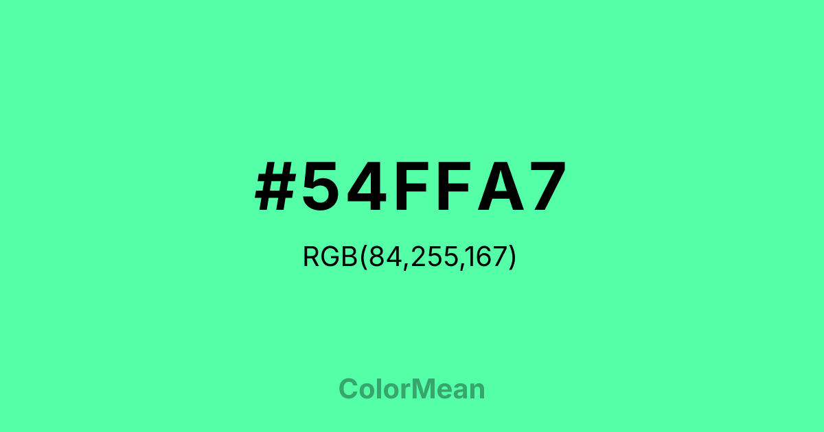 #54FFA7 color swatch