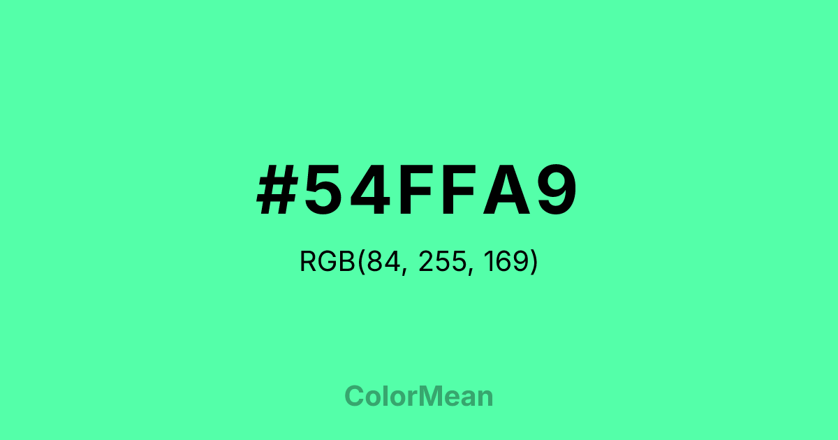 #54FFA9 color swatch