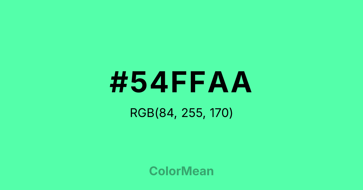 #54FFAA color swatch