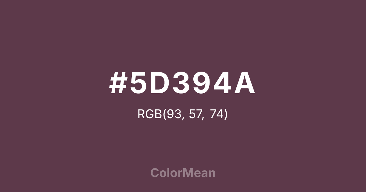 #5D394A color swatch
