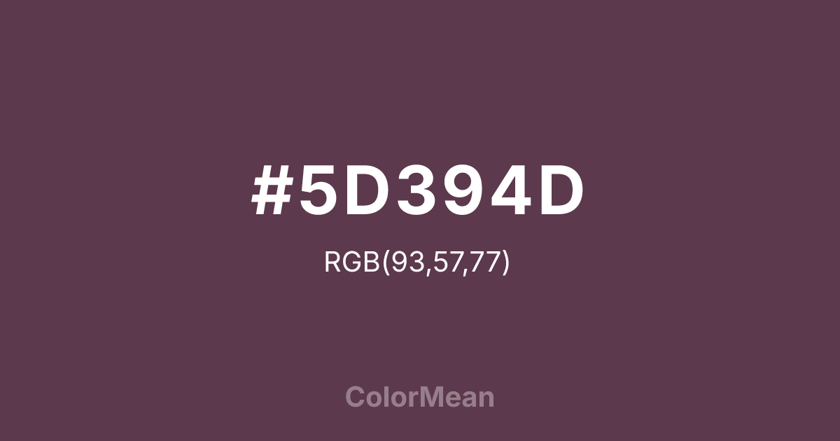 #5D394D color swatch
