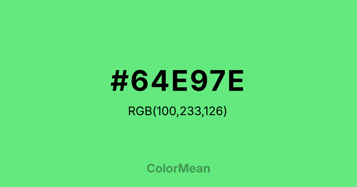 #64E97E color swatch