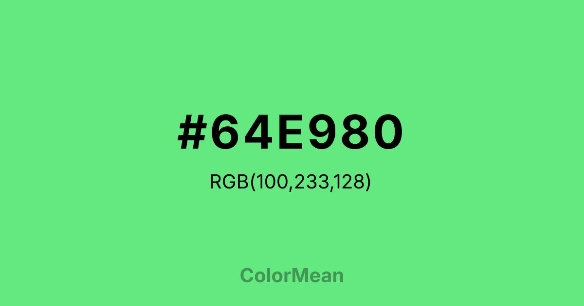 #64E980 color swatch