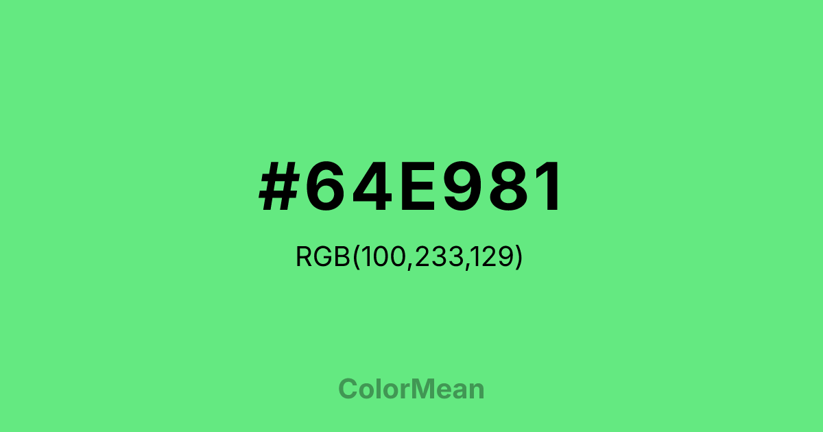 #64E981 color swatch
