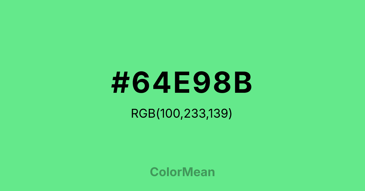 #64E98B color swatch