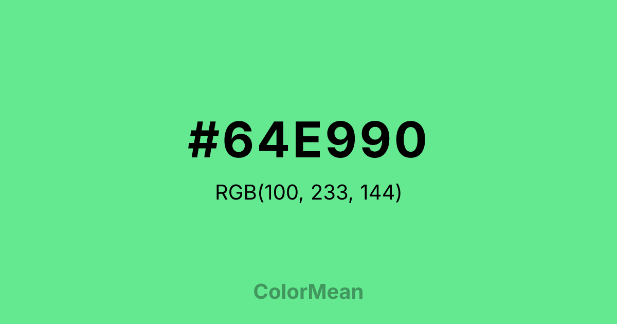 #64E990 color swatch