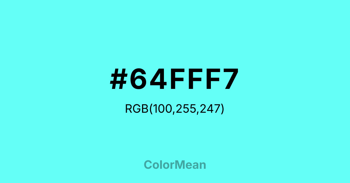 #64FFF7 color swatch