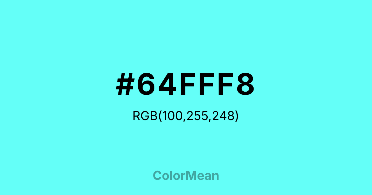 #64FFF8 color swatch