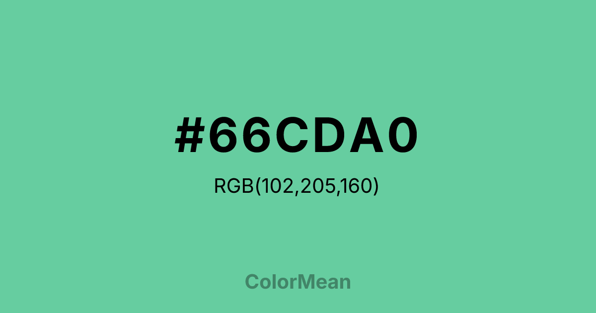 #66CDA0 color swatch