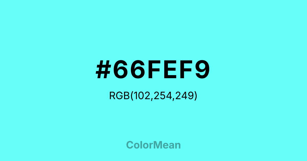 #66FEF9 color swatch