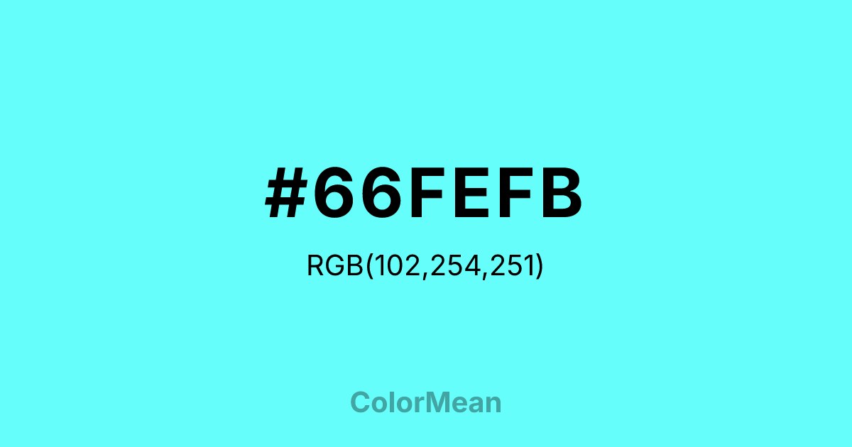 #66FEFB color swatch