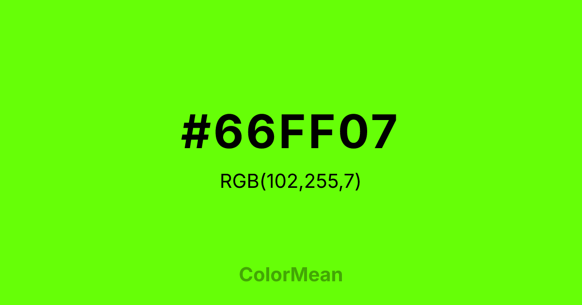 #66FF07 color swatch