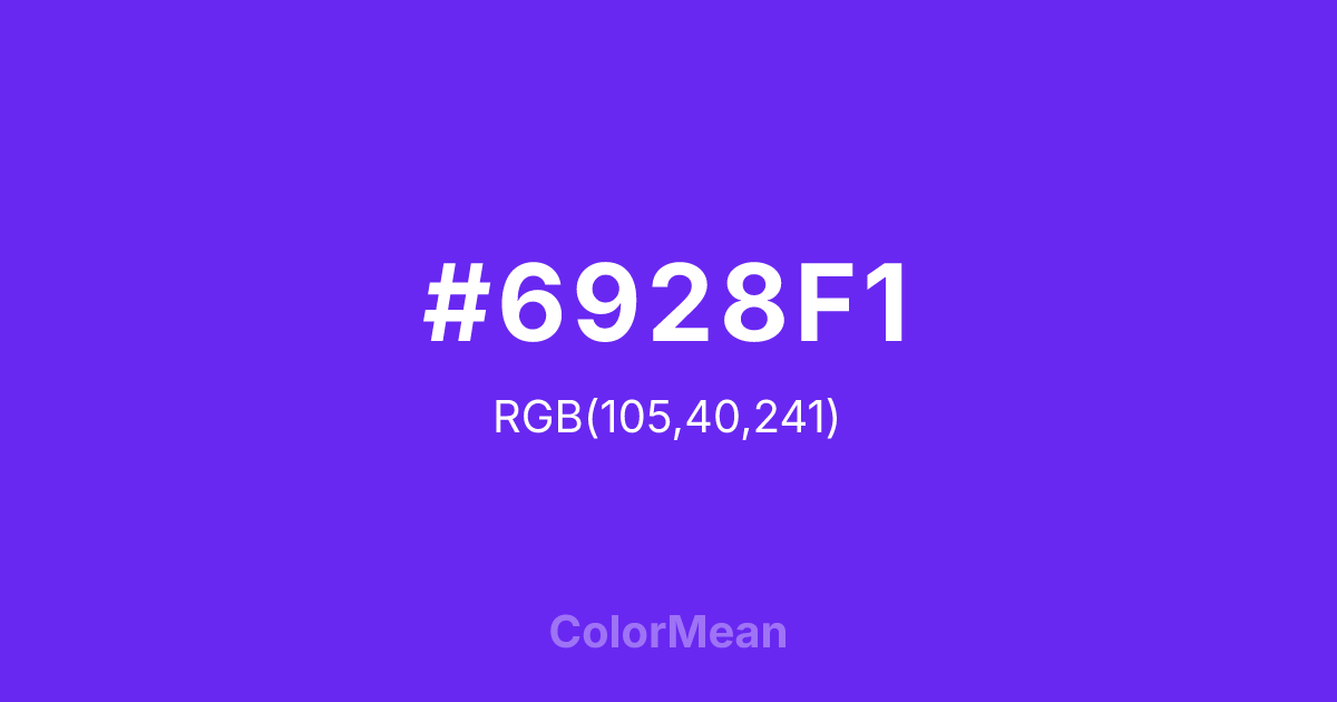 #6928F1 color swatch