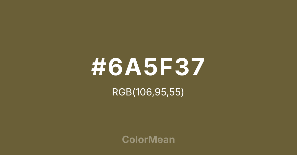#6A5F37 color swatch