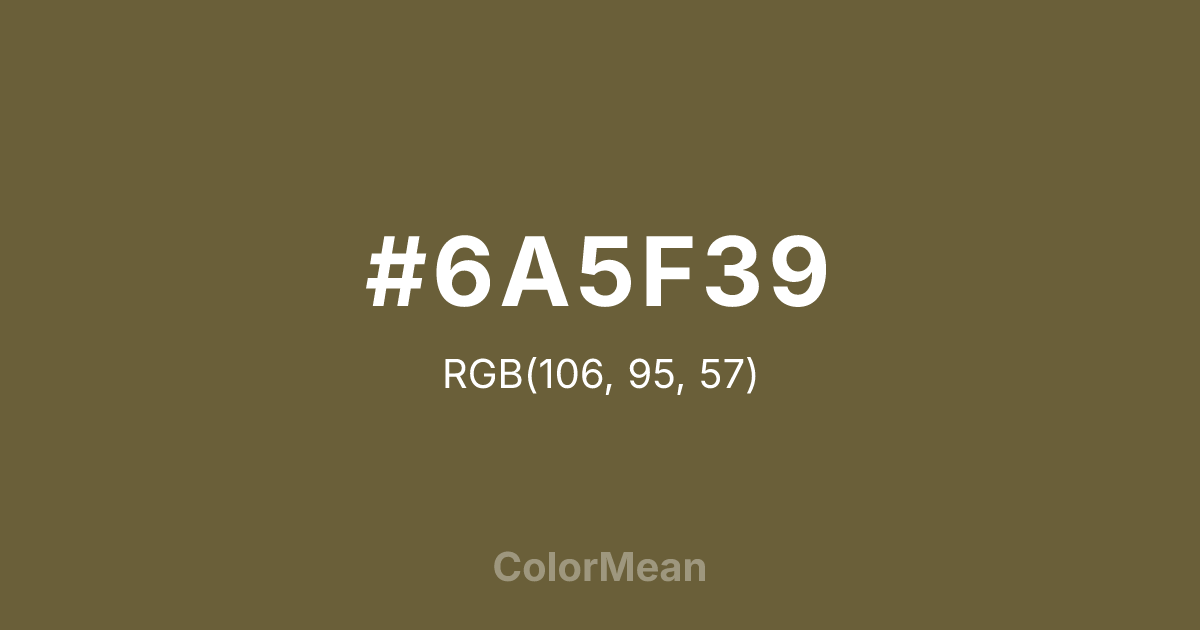 #6A5F39 color swatch
