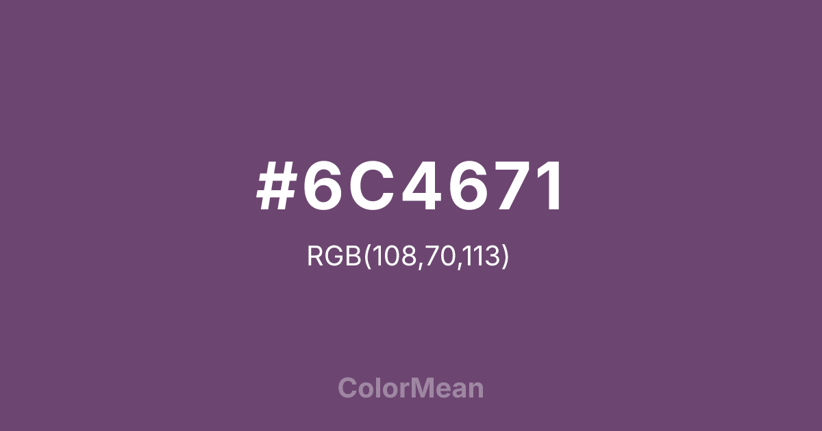 #6C4671 color swatch
